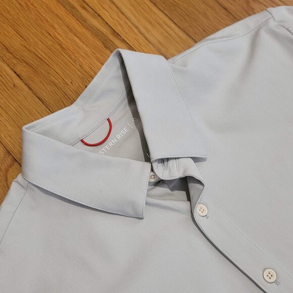 Western Rise X Cotton Button Down Fog Light Gray Small S Men's Longsleeve Shirt - Picture 4 of 5